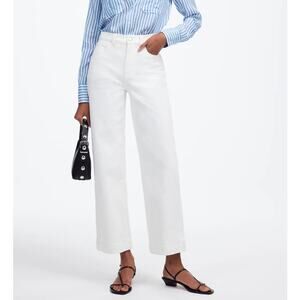 Madewell The Perfect Vintage Wide-Leg Crop Jean WMNS Size 24 White High Waist